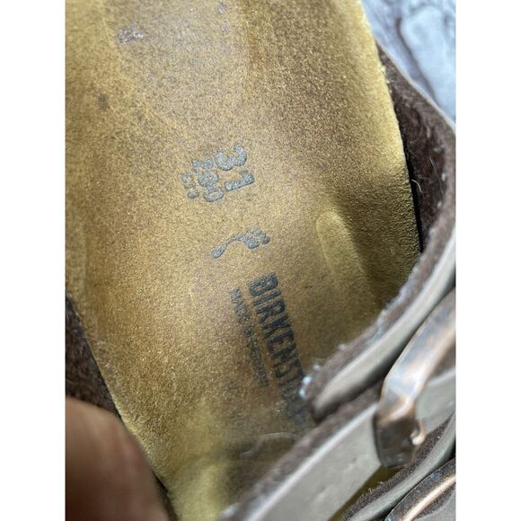 Birkenstock Arizona Mocha Brown Copper 2 Strap Slide Sandals Kids Sz 31EU/13M US - Picture 7 of 16